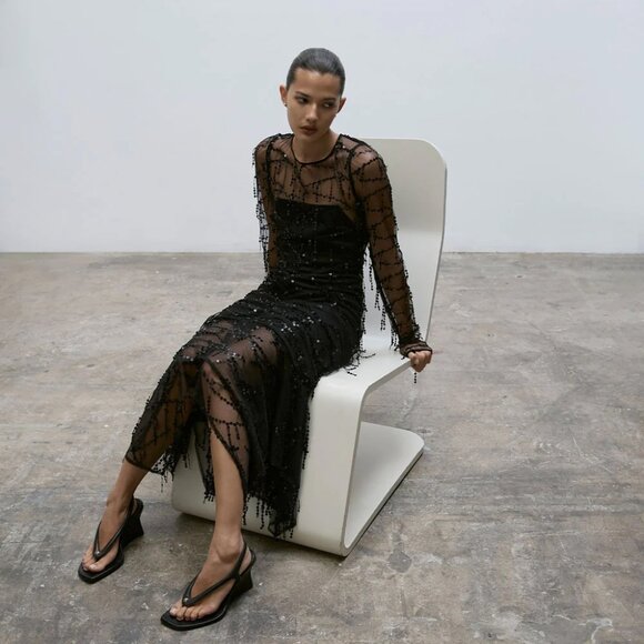 Paris Georgia Dresses & Skirts - Paris Georgia Bianca Fringe Dress